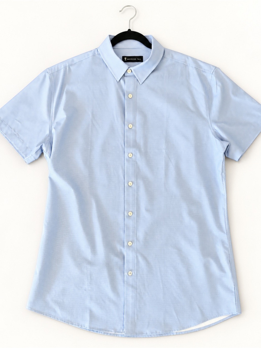 Men's Light Blue Short-Sleeve Button-Down Shirt